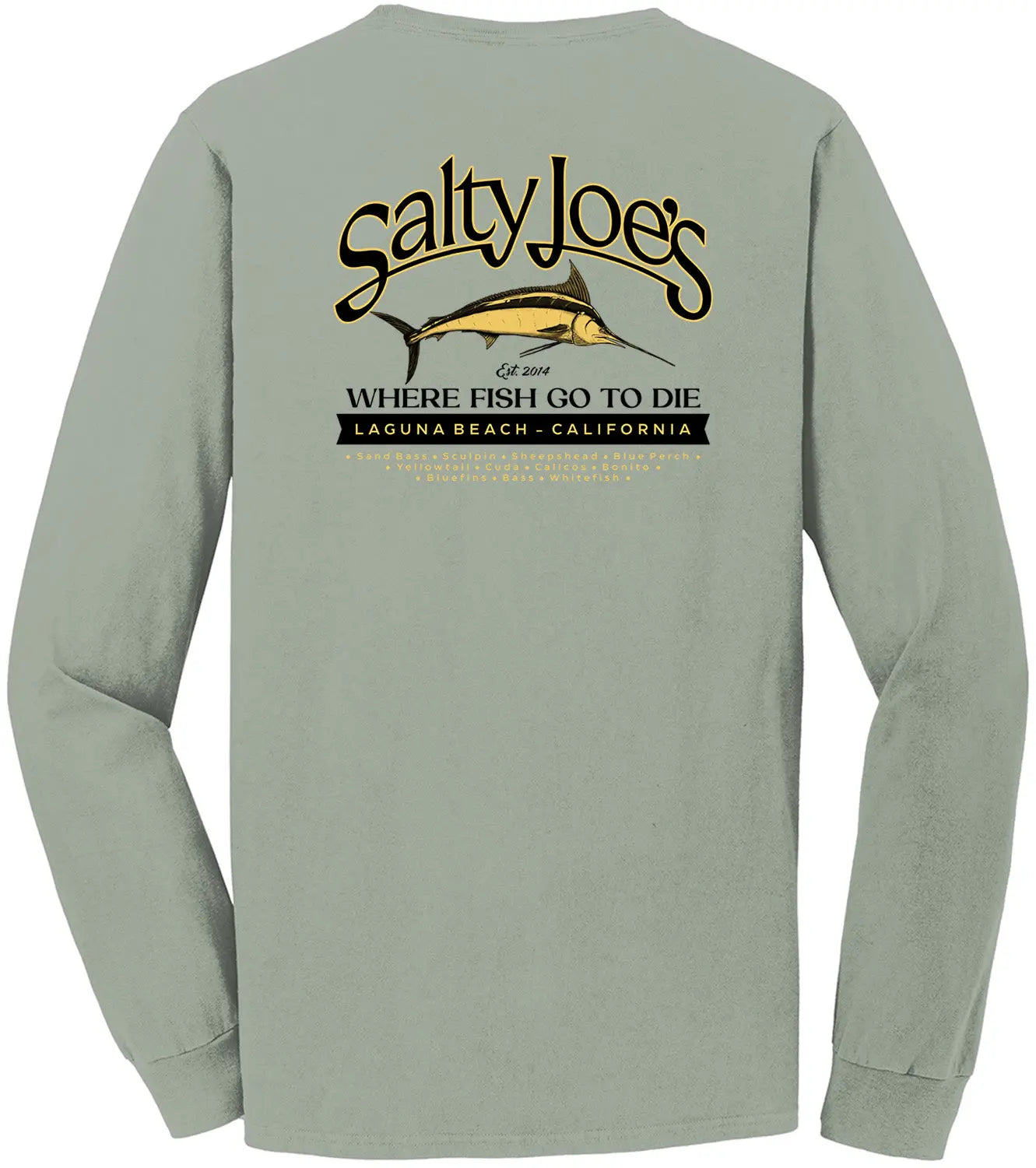 Salty Joe's Fish Count Beach Wash® Garment Dyed Long Sleeve Tee