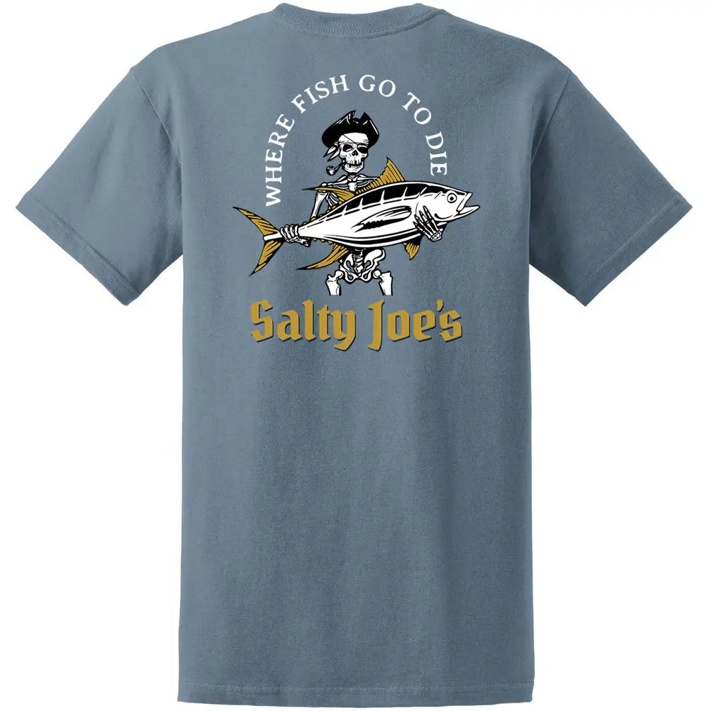 Salty Joe's Ol' Angler Fishing Shirt | Wide Variety of Sizes 3X-Large Tall / SteelBlue