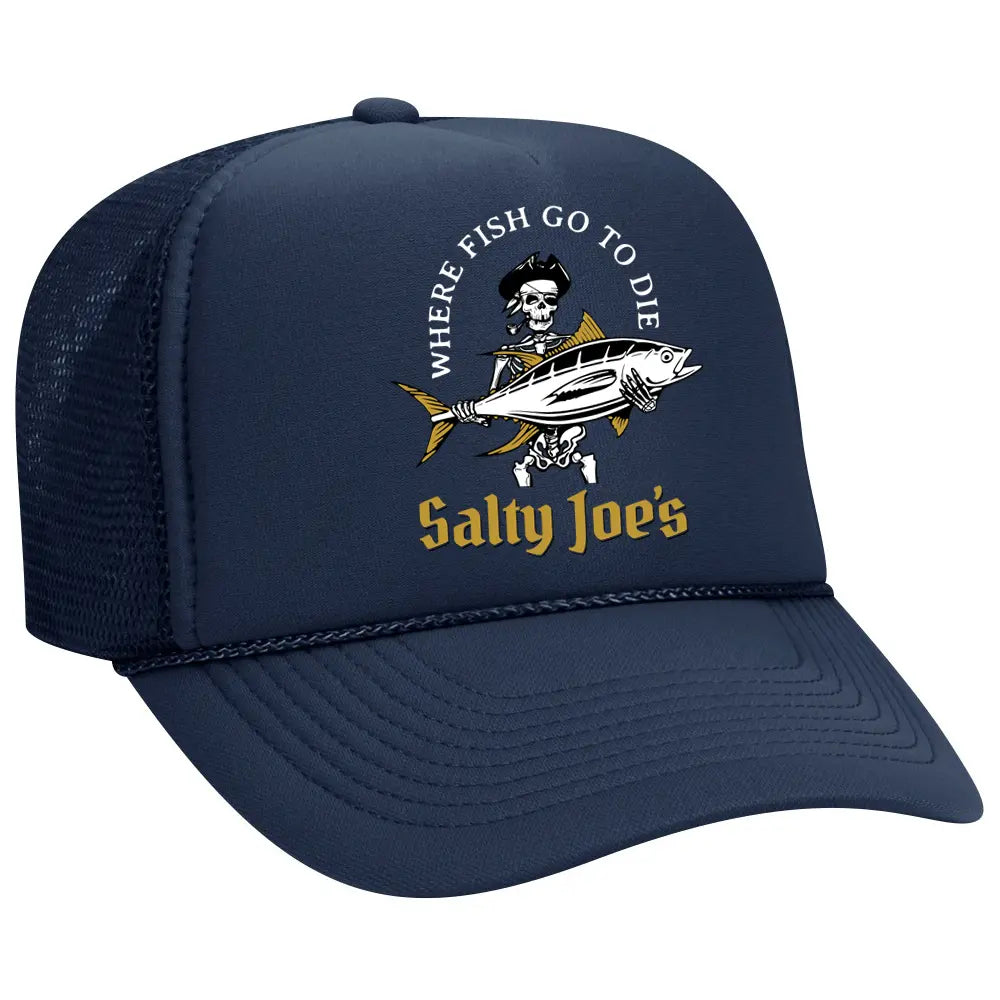 Salty Joe's Ol' Angler Foam Fishing Hat Navy