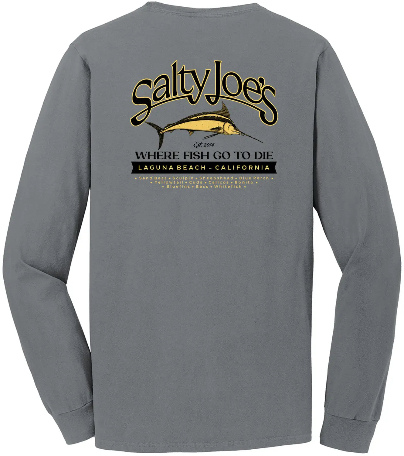 Salty Joe's Fish Count Beach Wash® Garment Dyed Long Sleeve Tee