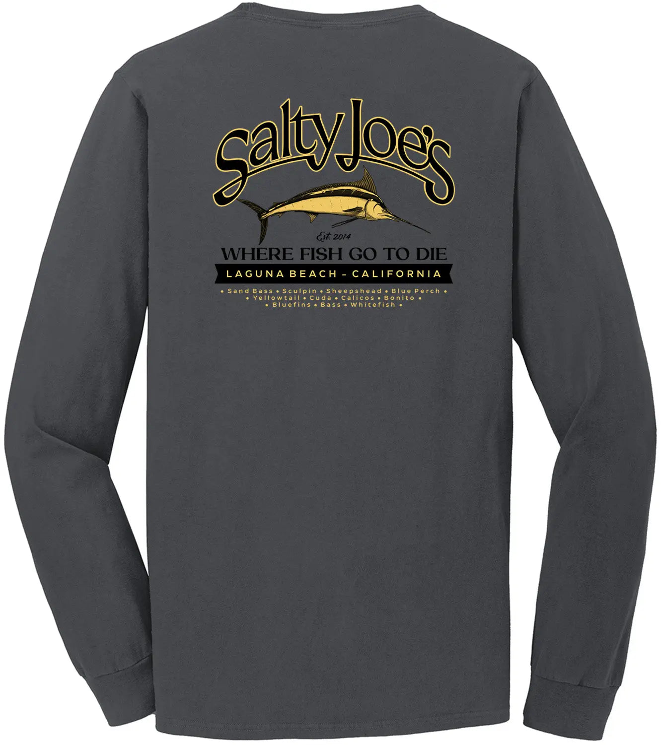 Salty Joe's Fish Count Beach Wash® Garment Dyed Long Sleeve Tee