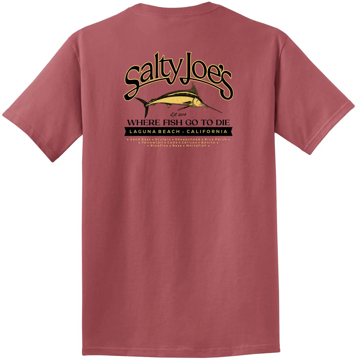 Salty Joe's Fish Count Logo Beach Wash® Garment Dyed Tee