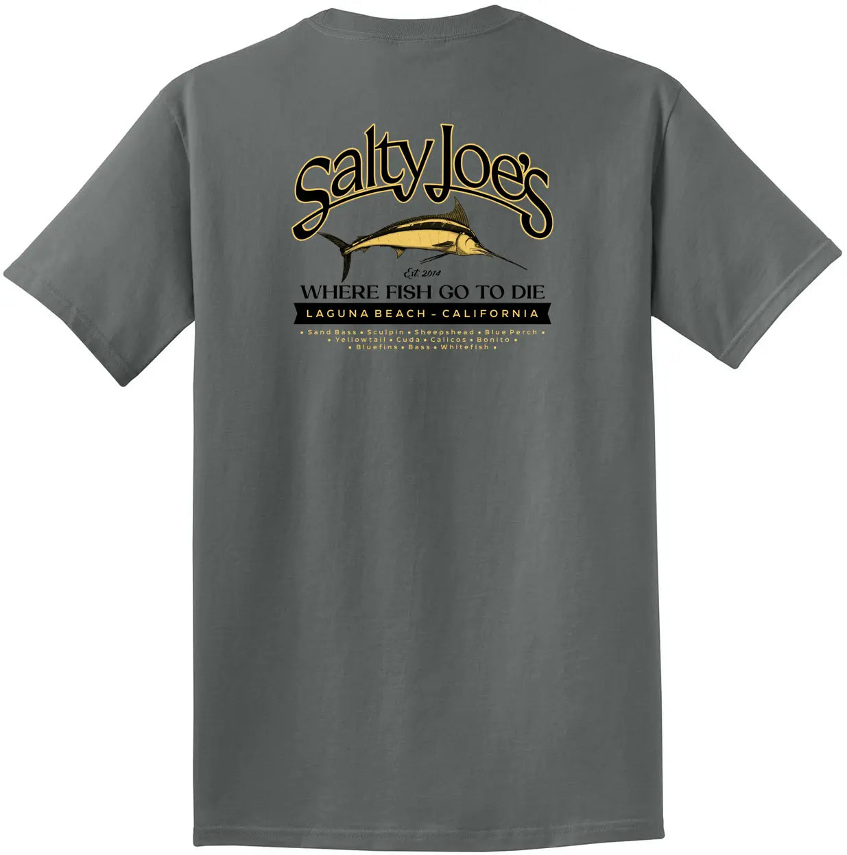 Salty Joe's Fish Count Logo Beach Wash® Garment Dyed Tee