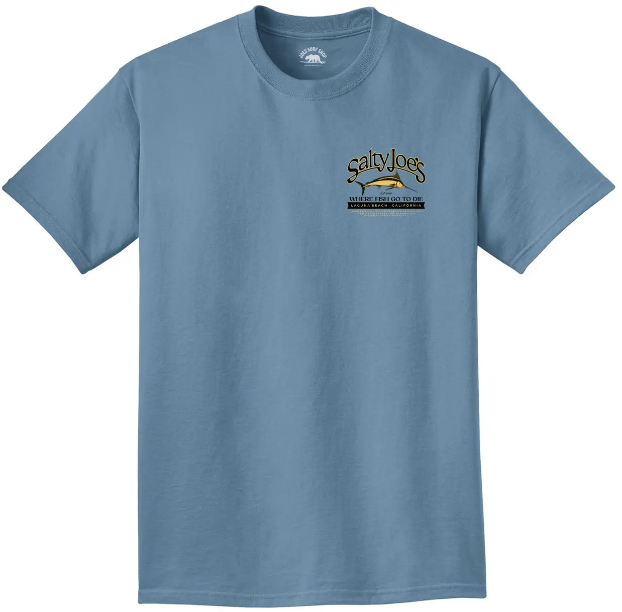 Salty Joe's Fish Count Logo Beach Wash® Garment Dyed Tee