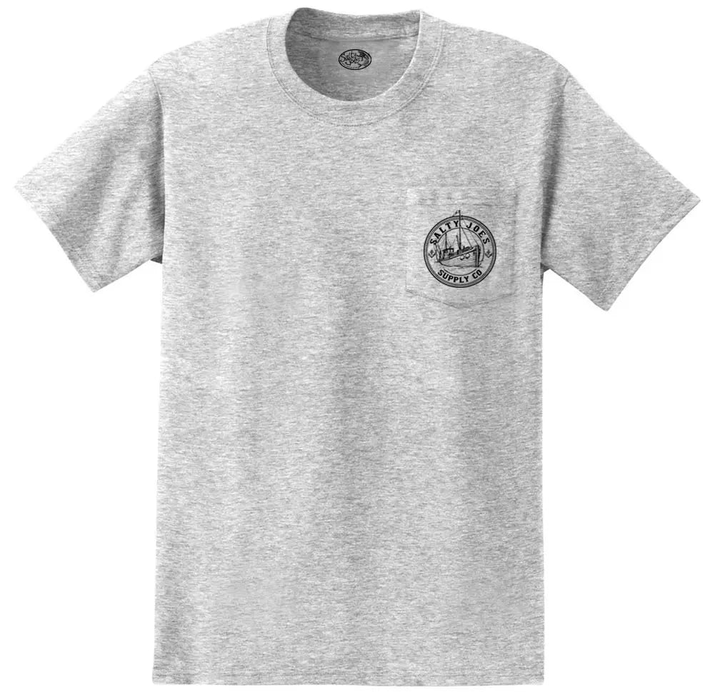 Salty Joe's Fishing Trawler Heavyweight Pocket Tee