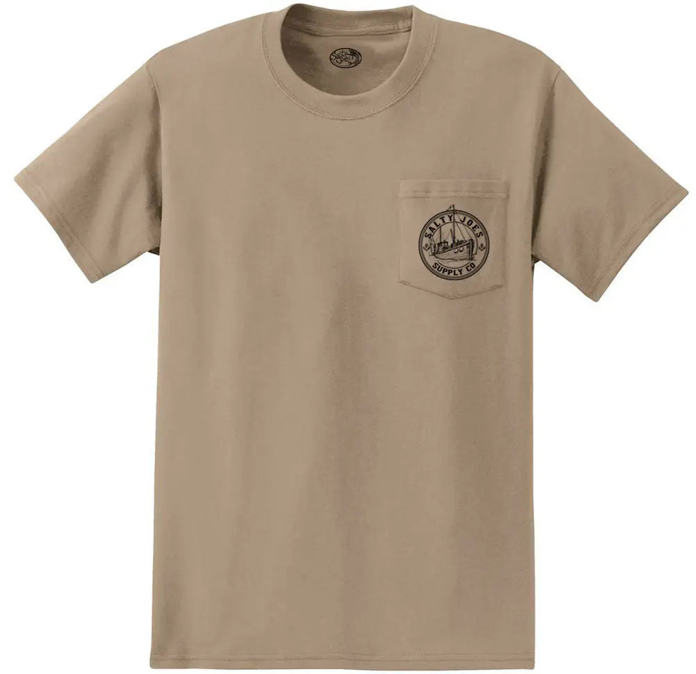 Salty Joe's Fishing Trawler Heavyweight Pocket Tee