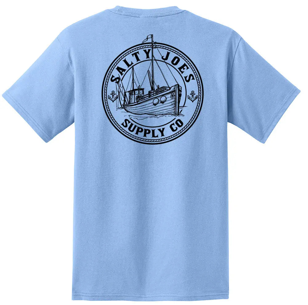 Salty Joe's Fishing Trawler Heavyweight Pocket Tee