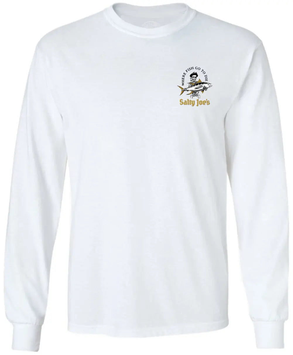 Salty Joe's Ol' Angler Long Sleeve Fishing T Shirt ️ 4X-Large / White