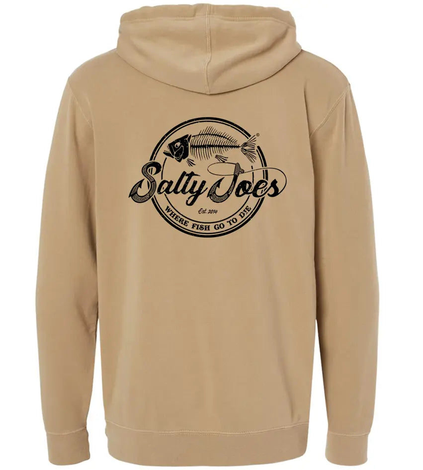 Salty Joe's Skeleton Hook Pigment-Dyed Fishing Hoodie