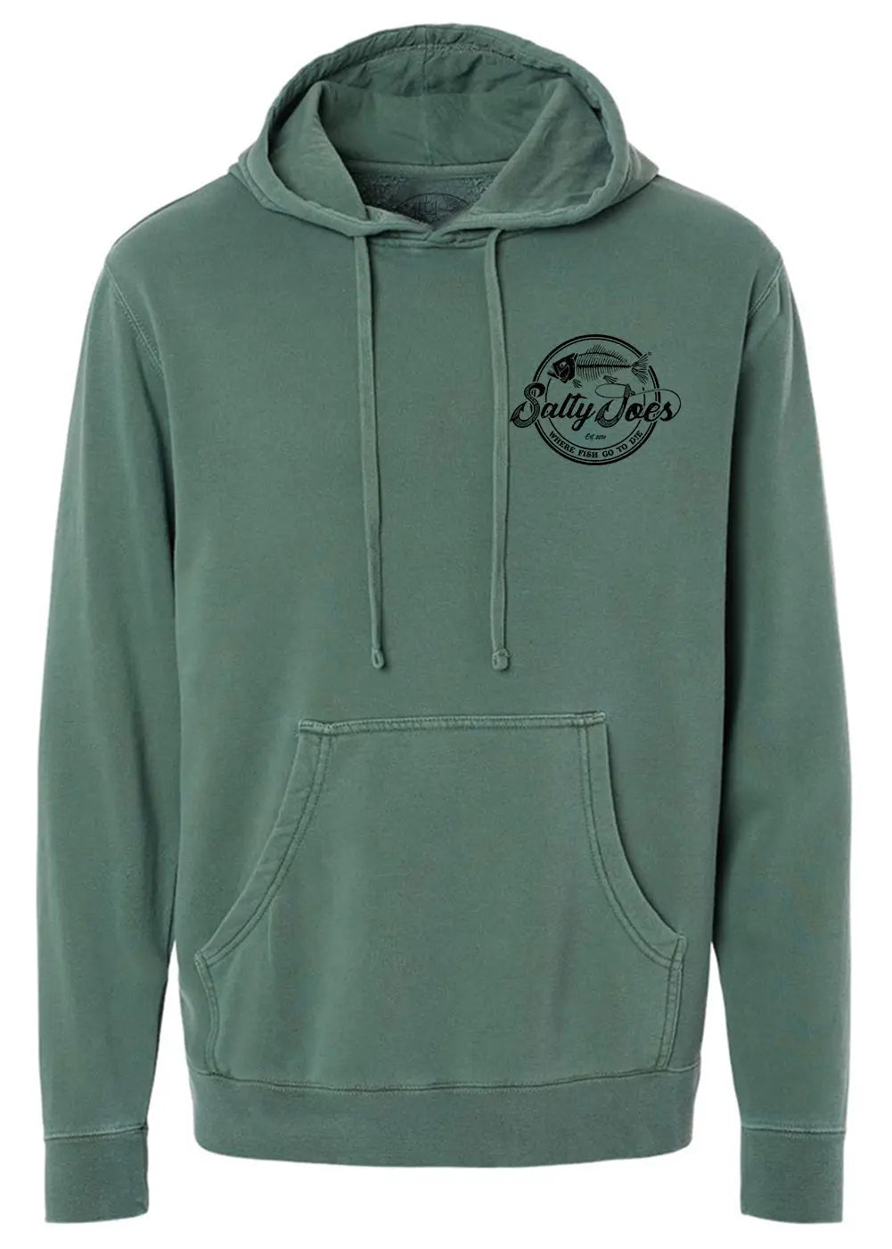 Salty Joe's Skeleton Hook Pigment-Dyed Fishing Hoodie