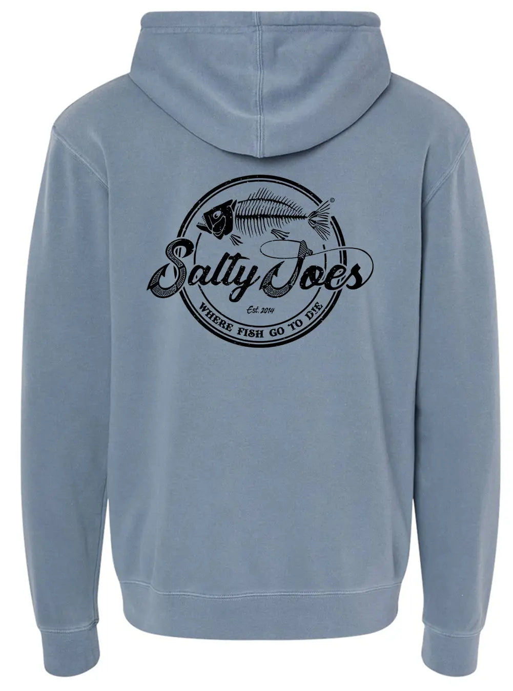 Salty Joe's Skeleton Hook Pigment-Dyed Fishing Hoodie