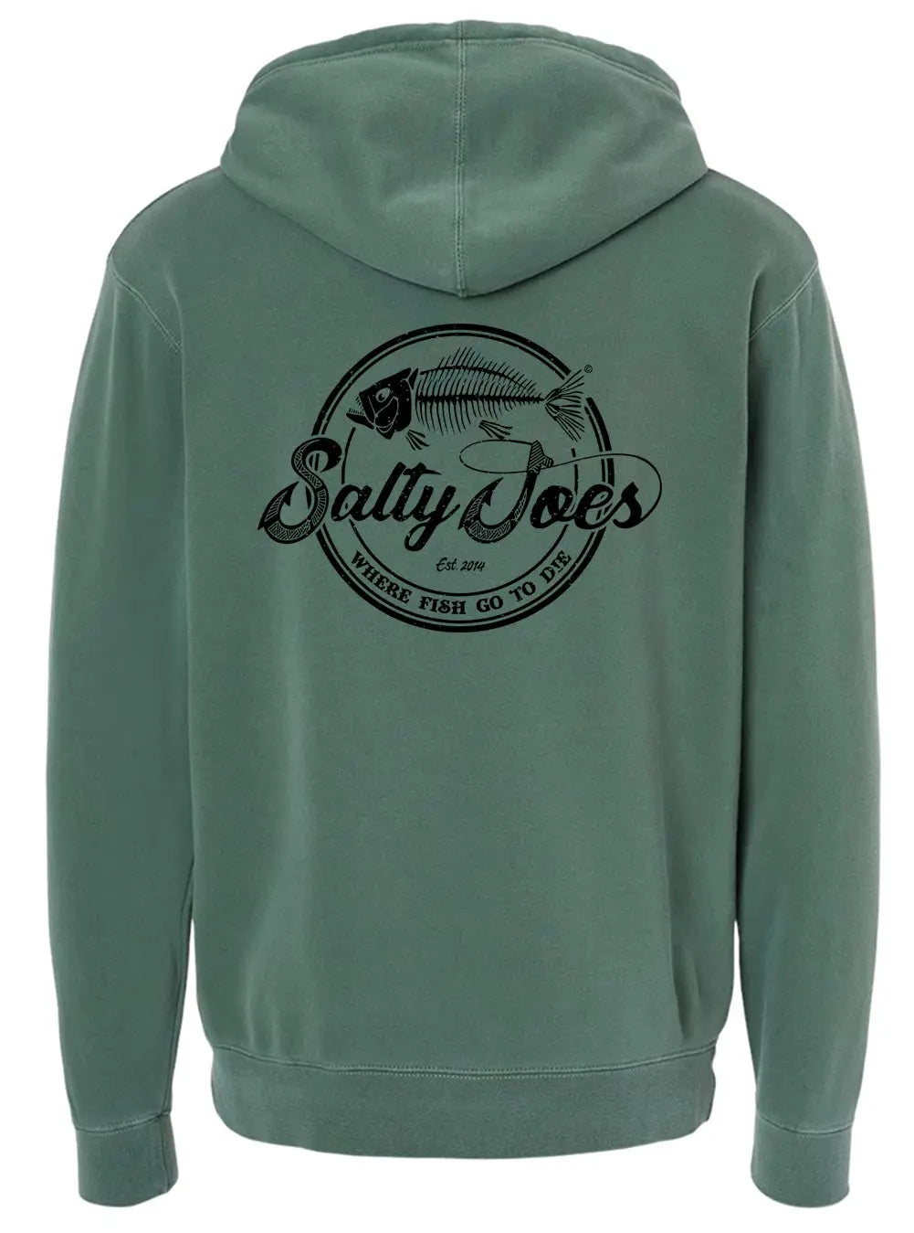 Salty Joe's Skeleton Hook Pigment-Dyed Fishing Hoodie