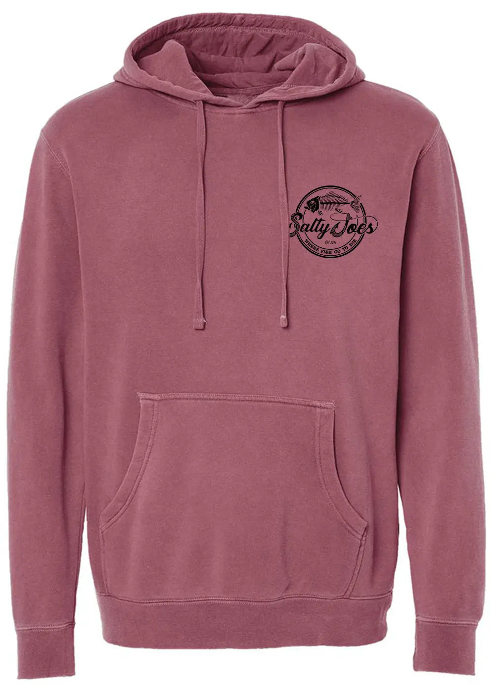 Salty Joe's Skeleton Hook Pigment-Dyed Fishing Hoodie