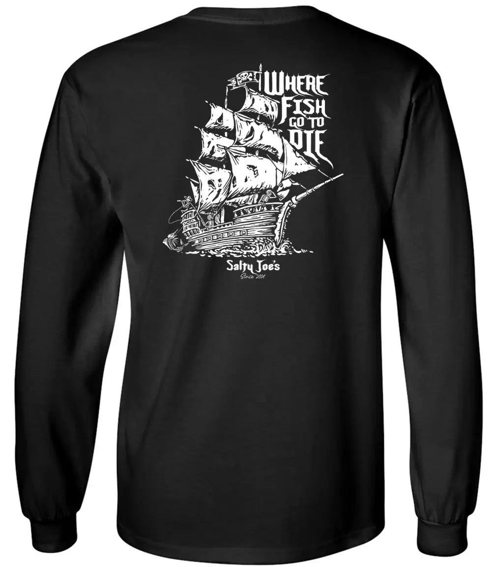 Salty Joe's Skeleton Ship Long Sleeve Tee