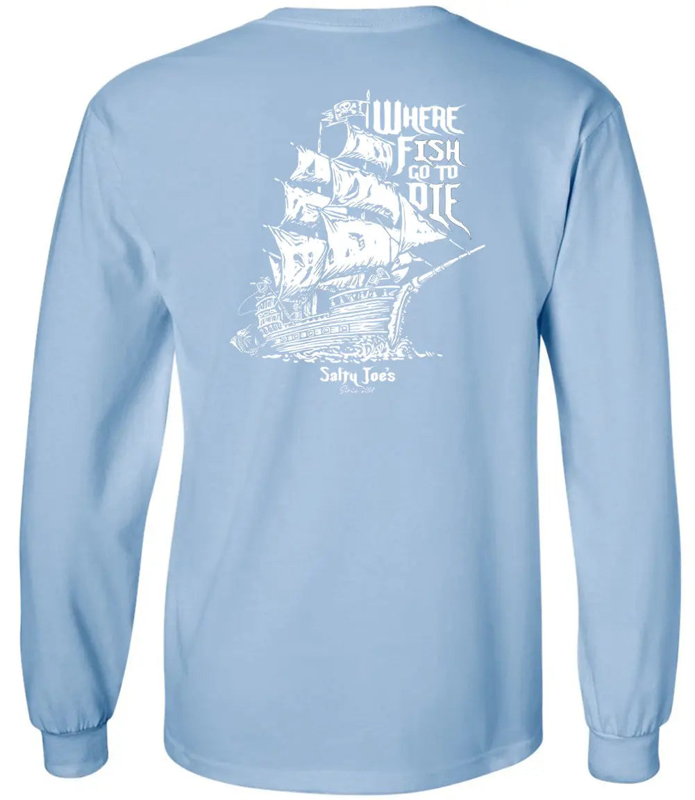 Salty Joe's Skeleton Ship Long Sleeve Tee