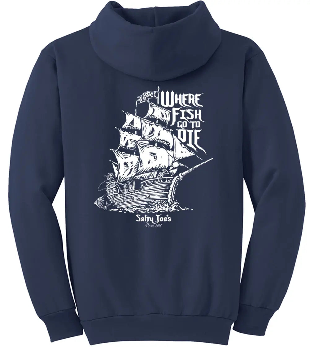 Salty Joe's Skeleton Ship Pullover Hoodie