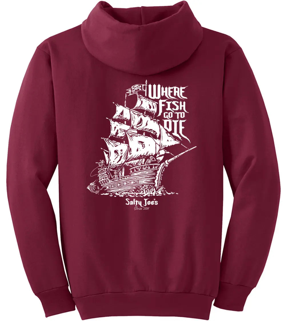 Salty Joe's Skeleton Ship Pullover Hoodie