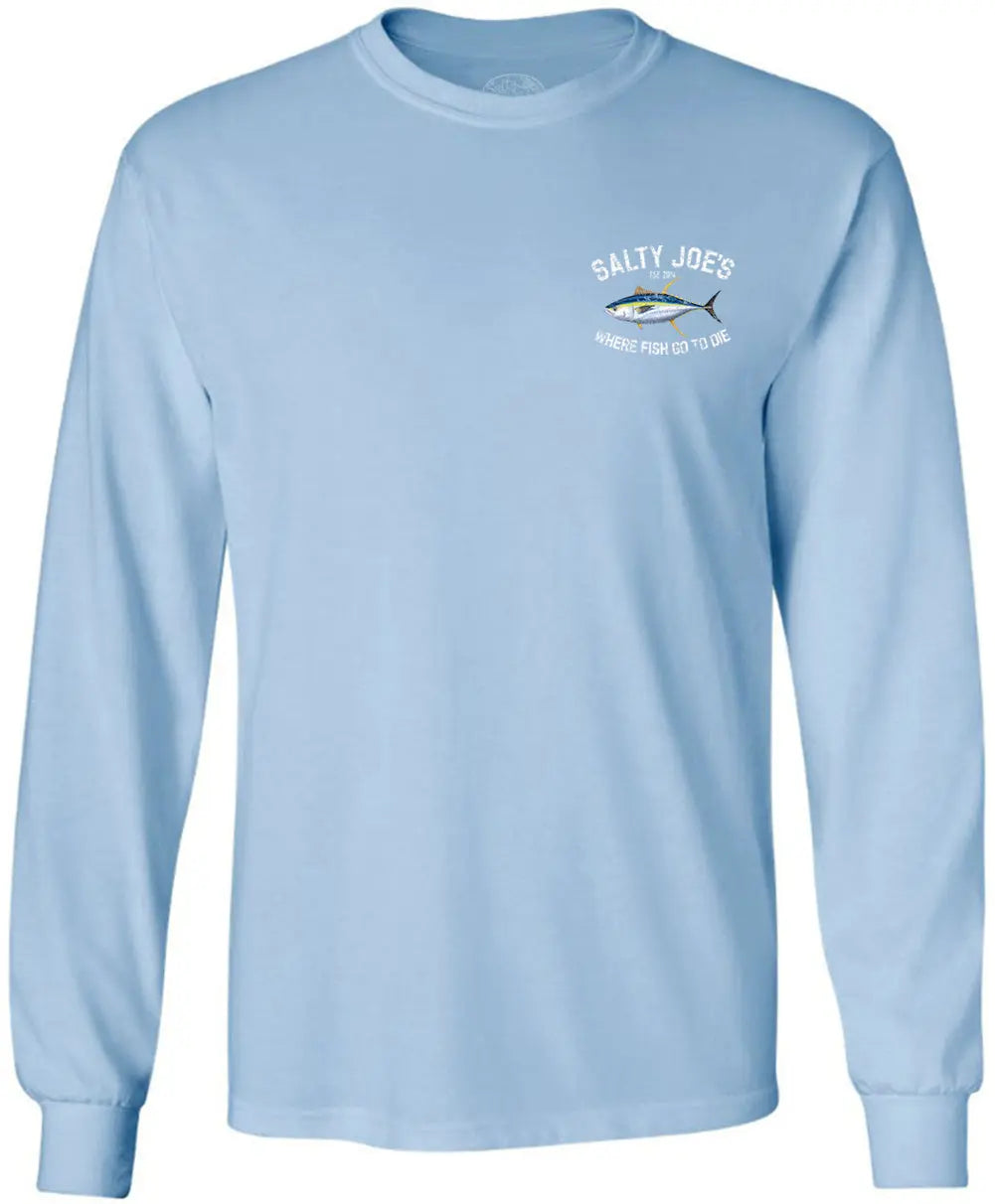 Salty Joe's Tuna Long Sleeve Fishing T Shirt - Salty Joe's 4X-Large / Light Blue
